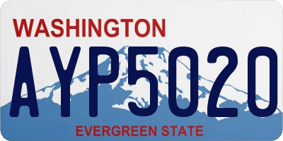 WA license plate AYP5020