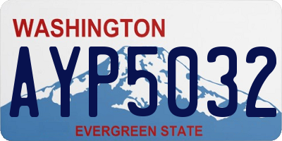 WA license plate AYP5032