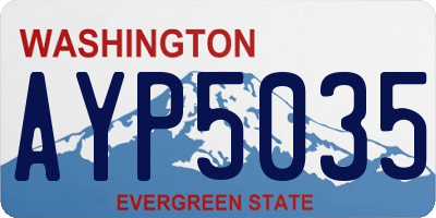 WA license plate AYP5035