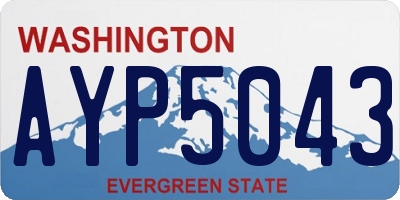 WA license plate AYP5043