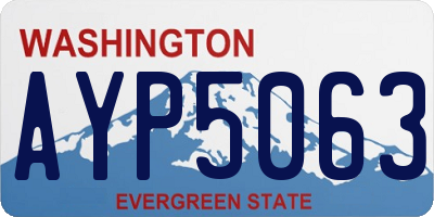 WA license plate AYP5063