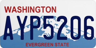 WA license plate AYP5206