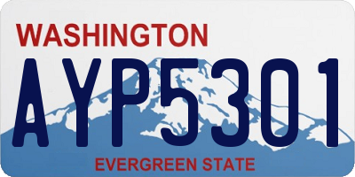 WA license plate AYP5301