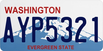 WA license plate AYP5321