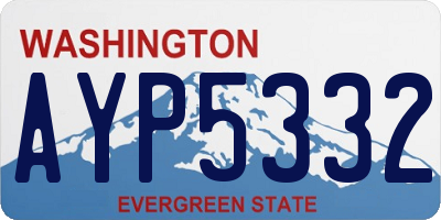 WA license plate AYP5332