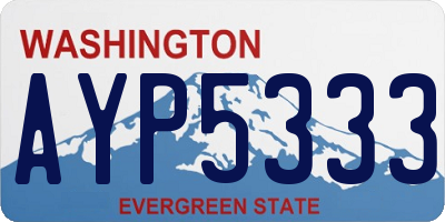 WA license plate AYP5333