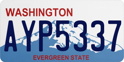 WA license plate AYP5337