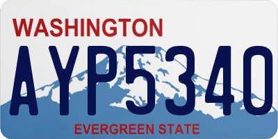 WA license plate AYP5340