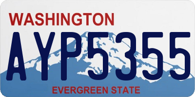 WA license plate AYP5355