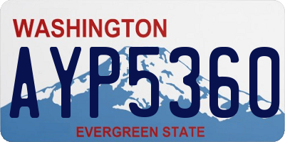 WA license plate AYP5360