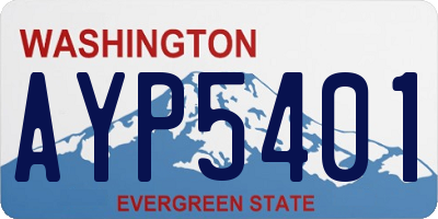 WA license plate AYP5401