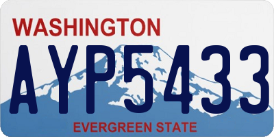 WA license plate AYP5433