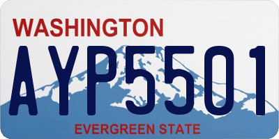 WA license plate AYP5501