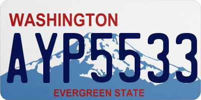 WA license plate AYP5533