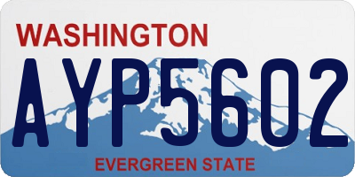 WA license plate AYP5602