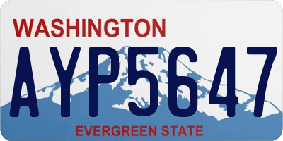 WA license plate AYP5647