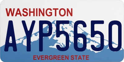 WA license plate AYP5650