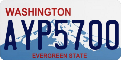 WA license plate AYP5700