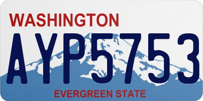 WA license plate AYP5753