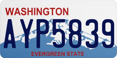 WA license plate AYP5839