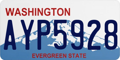 WA license plate AYP5928
