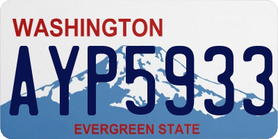 WA license plate AYP5933
