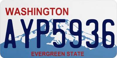 WA license plate AYP5936