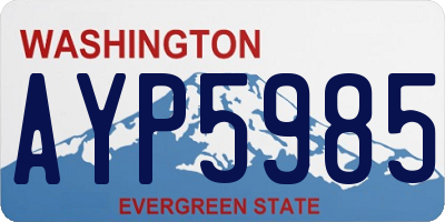 WA license plate AYP5985