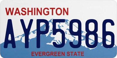WA license plate AYP5986