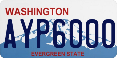 WA license plate AYP6000