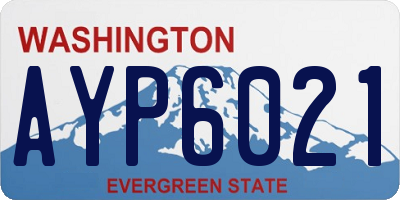 WA license plate AYP6021