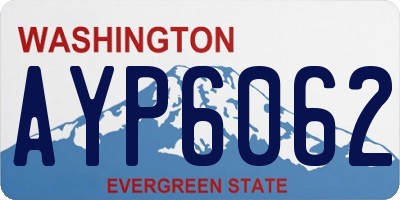 WA license plate AYP6062