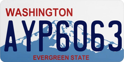 WA license plate AYP6063