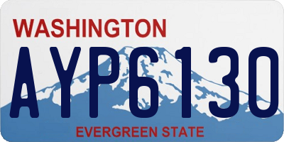 WA license plate AYP6130