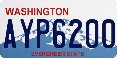 WA license plate AYP6200