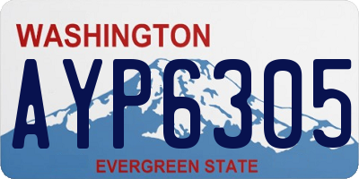 WA license plate AYP6305