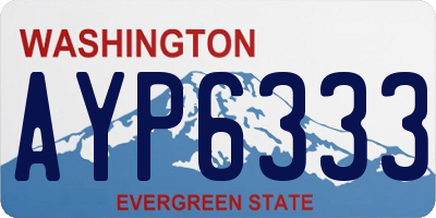 WA license plate AYP6333