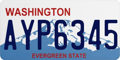 WA license plate AYP6345