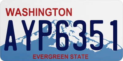 WA license plate AYP6351