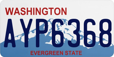 WA license plate AYP6368