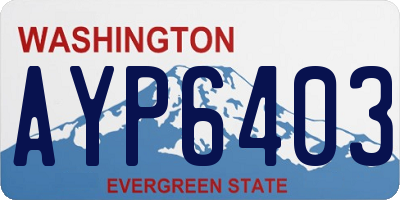 WA license plate AYP6403