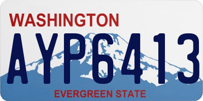 WA license plate AYP6413