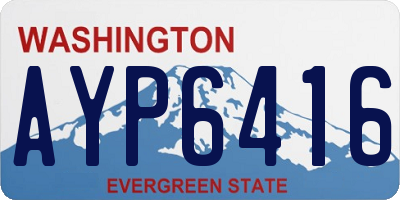 WA license plate AYP6416