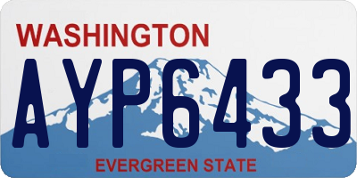 WA license plate AYP6433