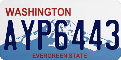 WA license plate AYP6443