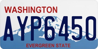 WA license plate AYP6450