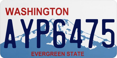 WA license plate AYP6475