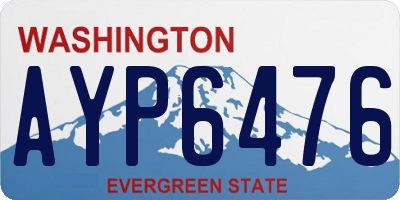 WA license plate AYP6476