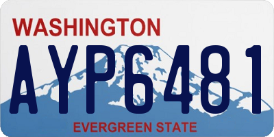 WA license plate AYP6481
