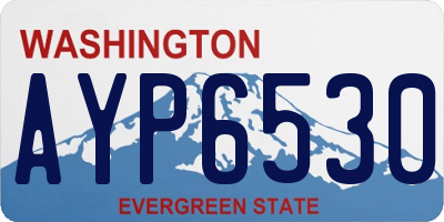 WA license plate AYP6530